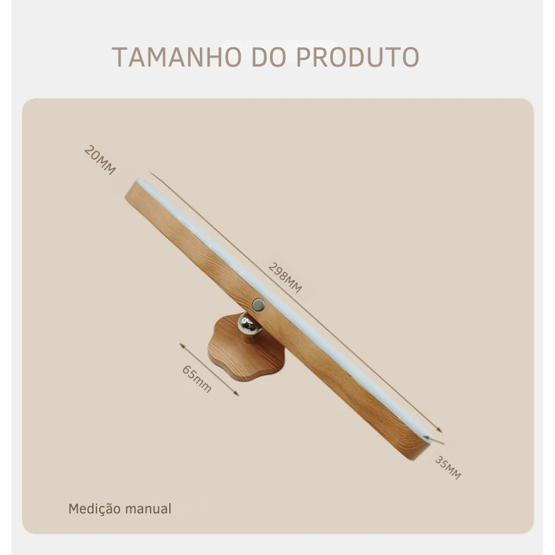 Kit 2 Luminárias de Madeira Recarregável (COMPRE 1 LEVE 2) - Lemon Express
