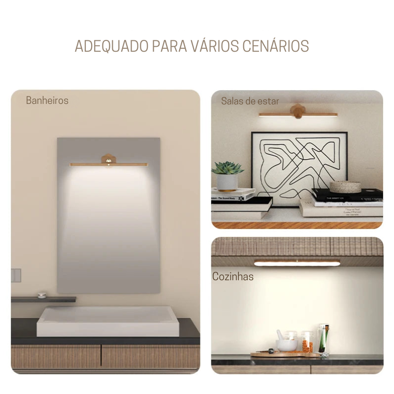 Kit 2 Luminárias de Madeira Recarregável (COMPRE 1 LEVE 2) - Lemon Express