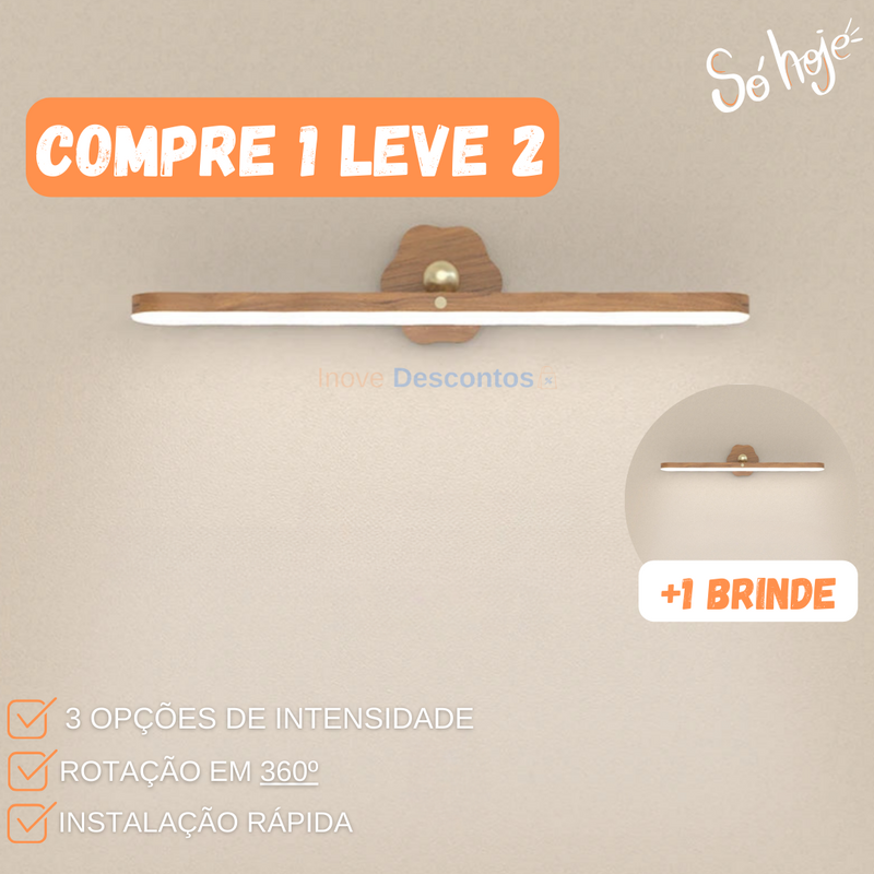 Kit 2 Luminárias de Madeira Recarregável (COMPRE 1 LEVE 2) - Lemon Express